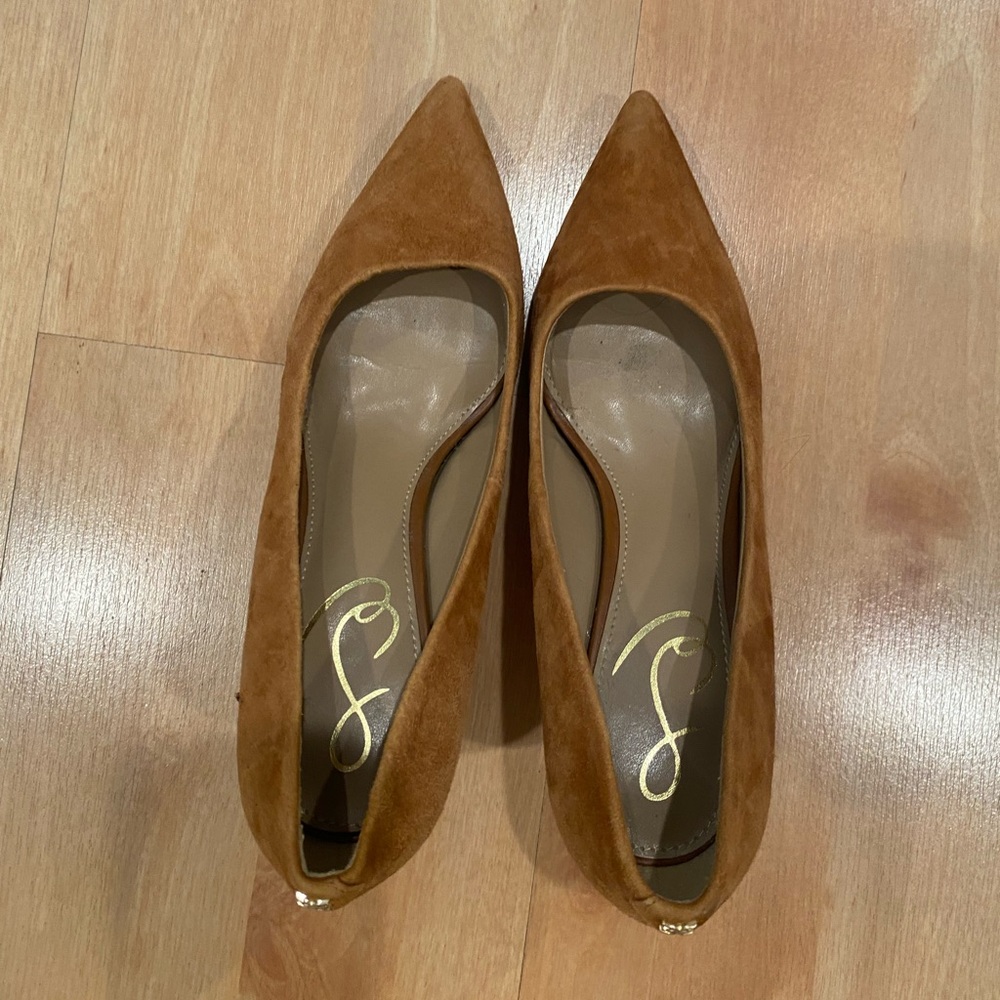 Sam Edelman Pointed Suede Heels in Cognac - Picture 4 of 4